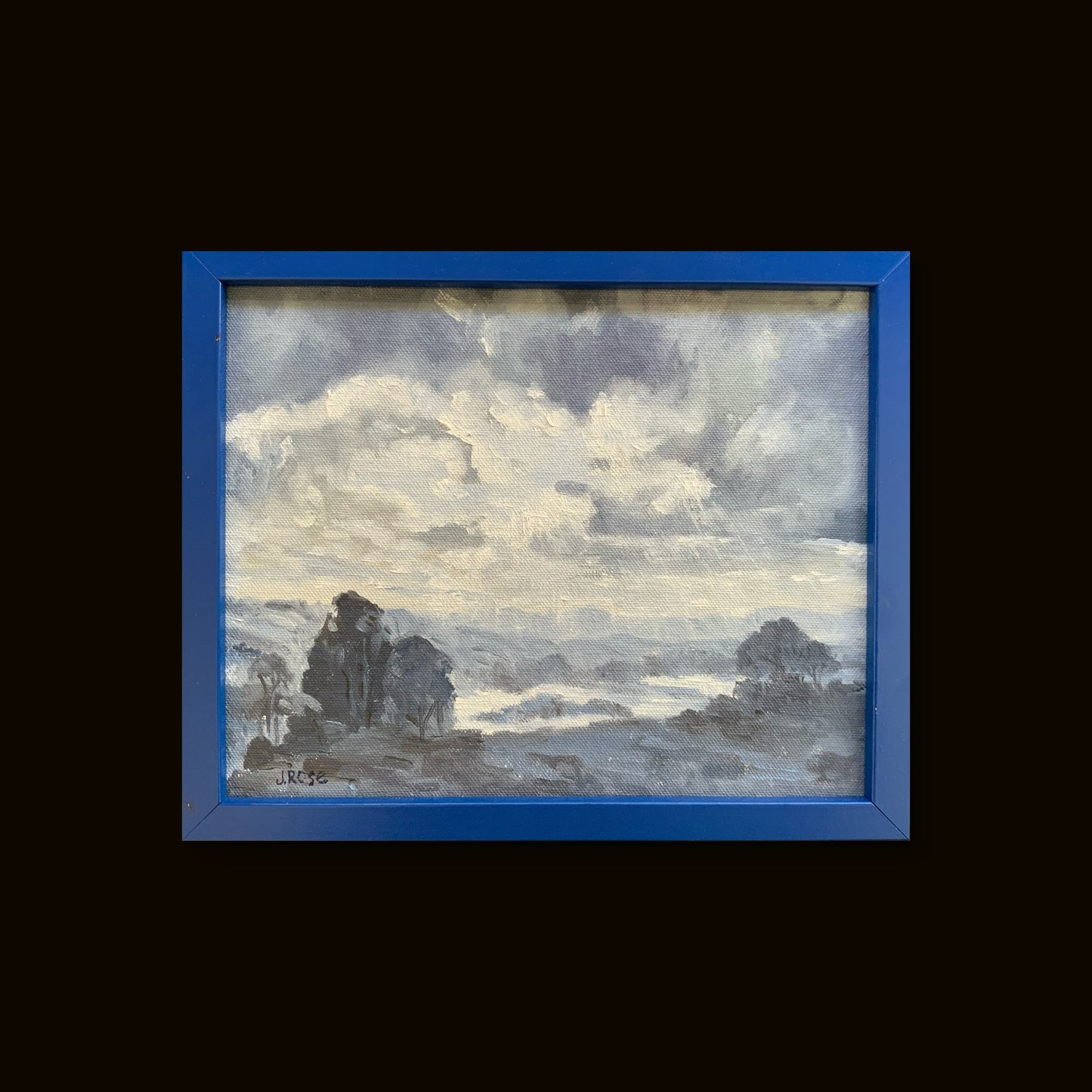 Cloud landscape tonal study| Oil painting | Impressionist | JudithRoseArt | collector | Australian Artist