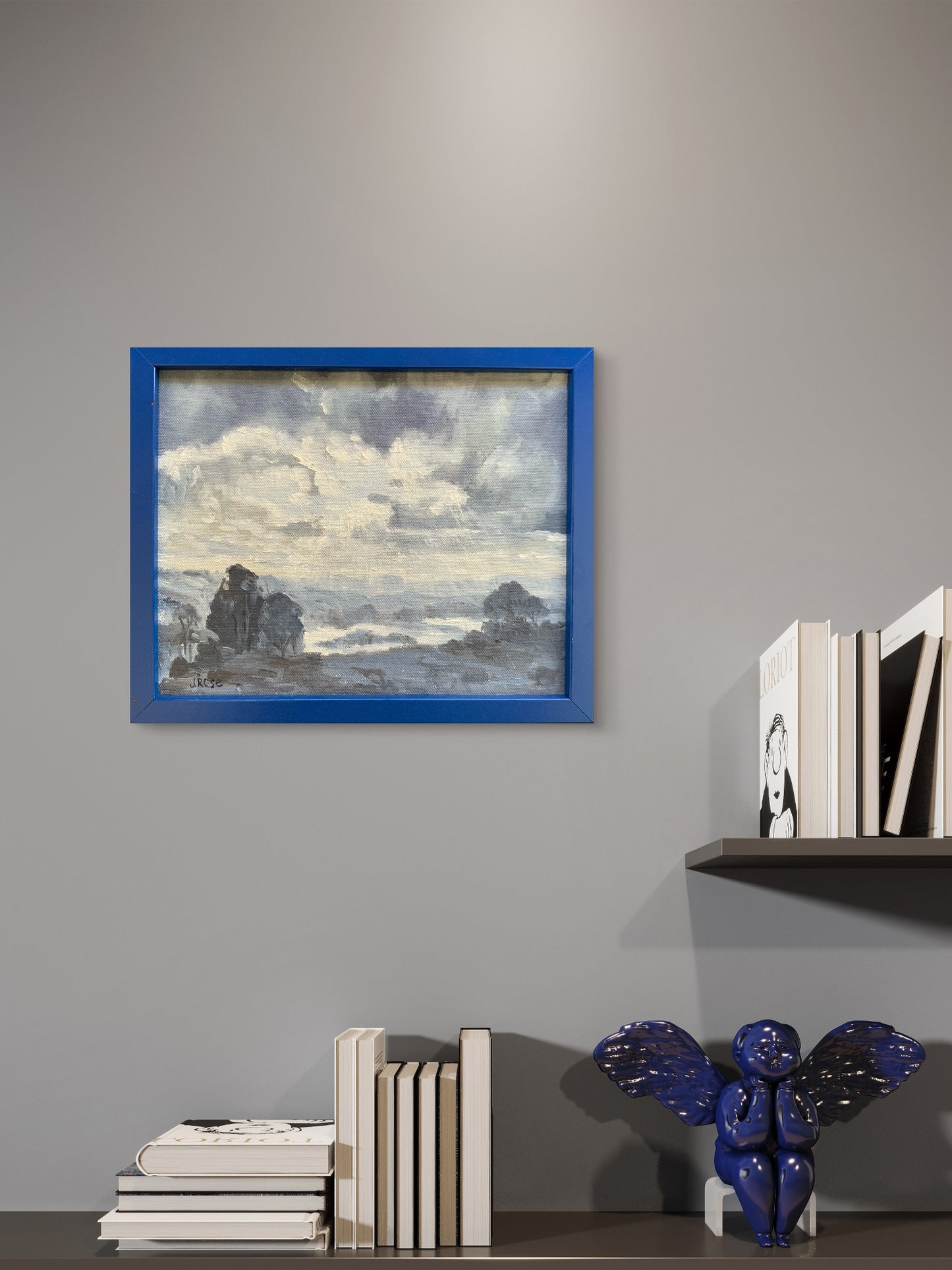 Cloud landscape tonal study| Oil painting | Impressionist | JudithRoseArt | collector | Australian Artist