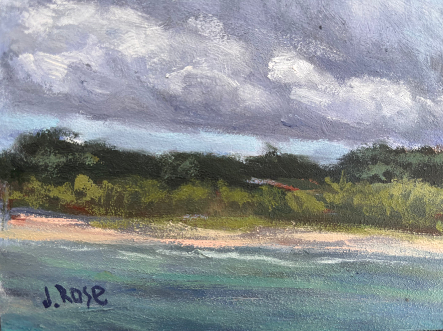 Afternoon clouds gather over Coffs Harbour| Oil painting | Impressionist | JudithRoseArt | collector |Australian Artist