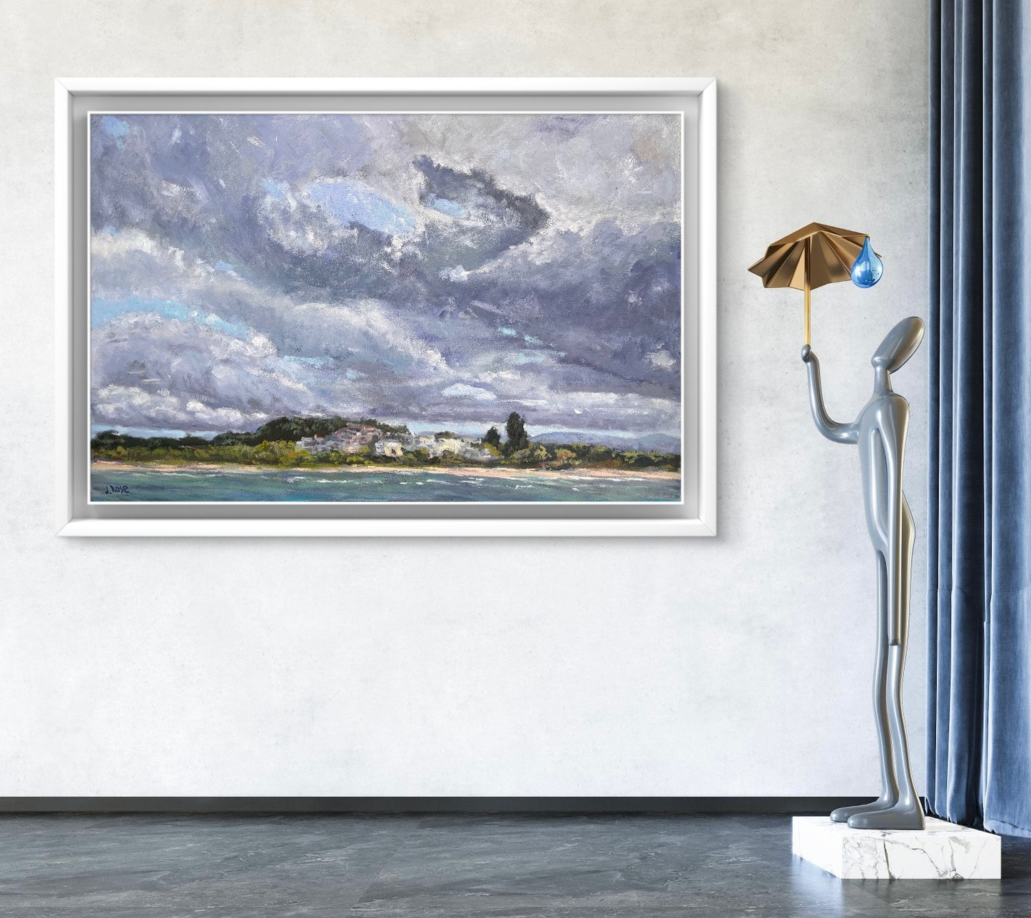 Afternoon clouds gather over Coffs Harbour| Oil painting | Impressionist | JudithRoseArt | collector |Australian Artist