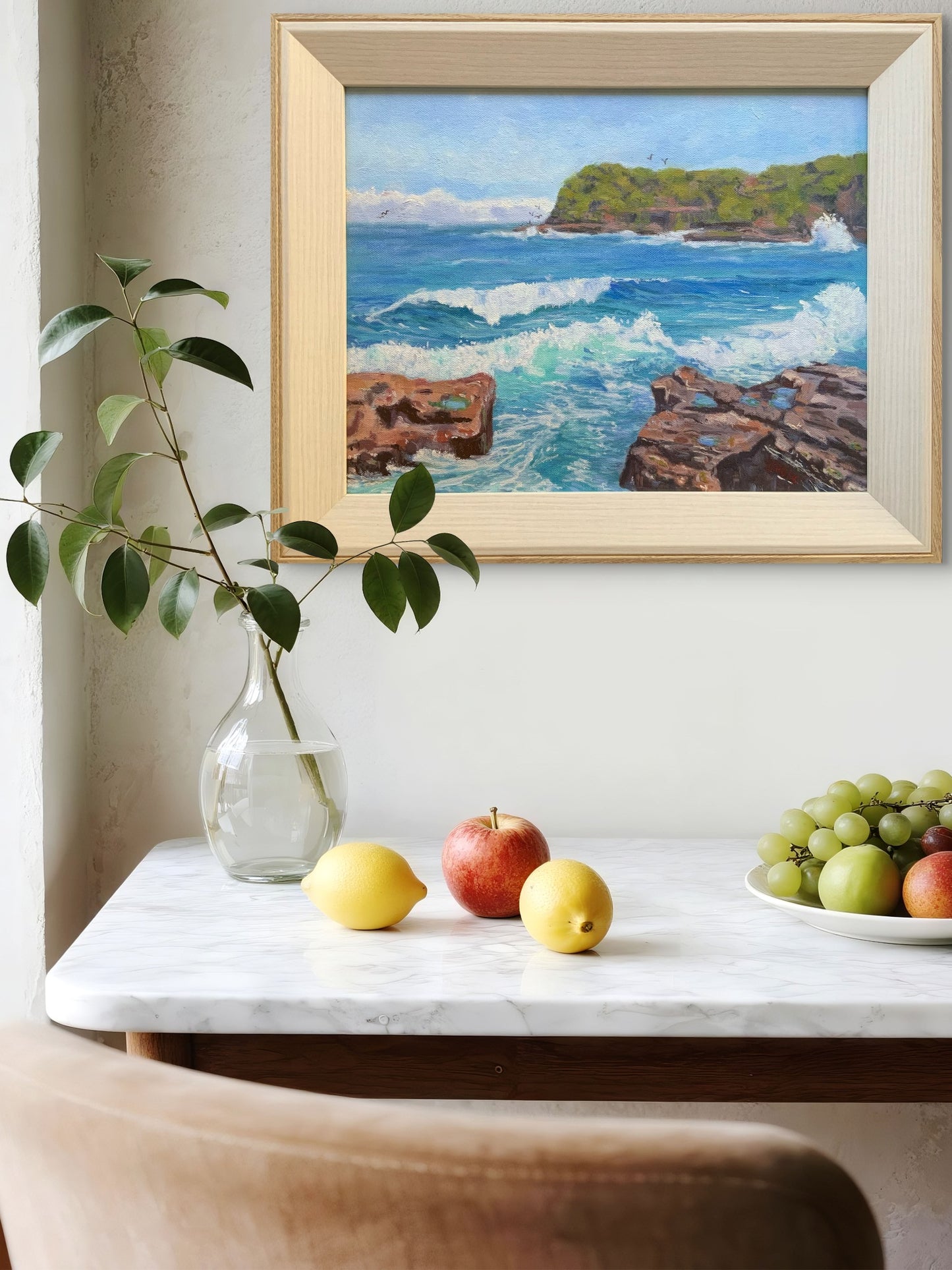 Beach Rocks|Frazer Beach NSW Coastal| Oil painting | Impressionist | JudithRoseArt | collector |Australian Artist