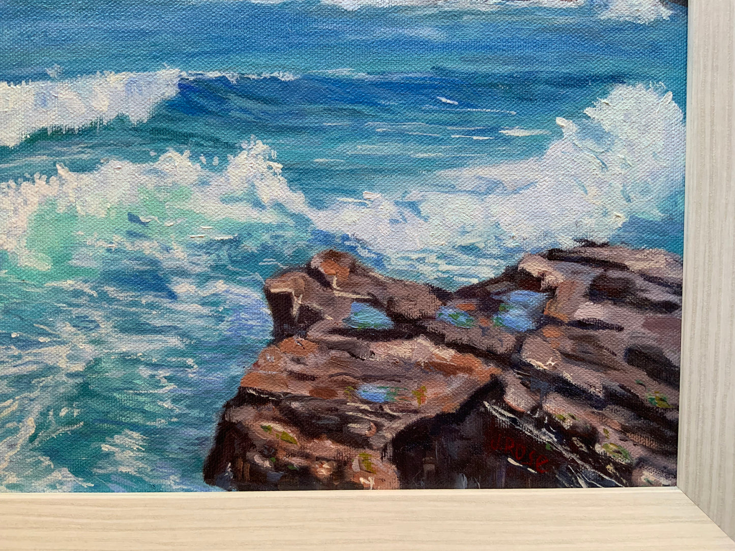 Beach Rocks|Frazer Beach NSW Coastal| Oil painting | Impressionist | JudithRoseArt | collector |Australian Artist