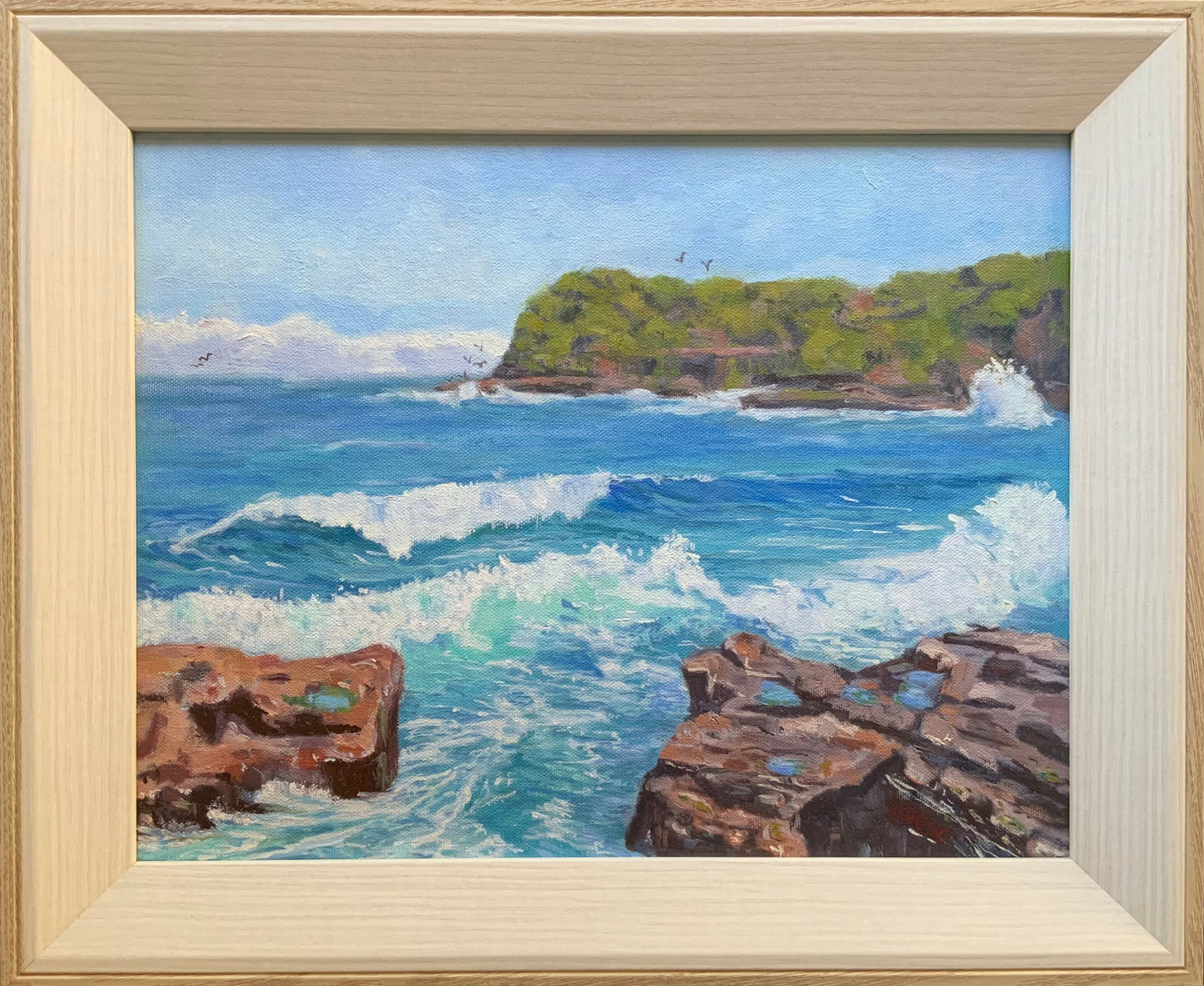 Beach Rocks|Frazer Beach NSW Coastal| Oil painting | Impressionist | JudithRoseArt | collector |Australian Artist