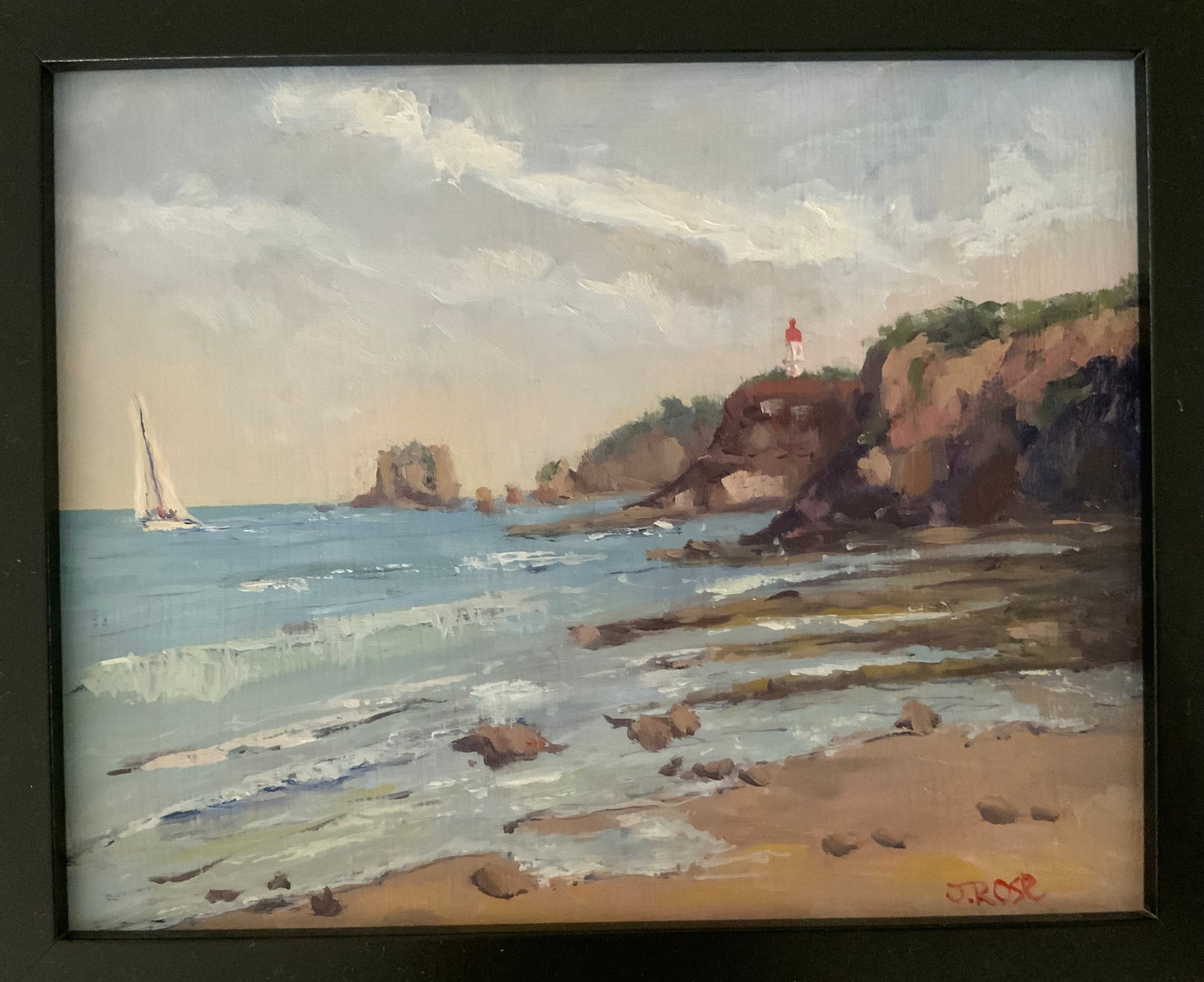 Splitrock Lighthouse Airley's Inlet | Oil painting | Impressionist | JudithRoseArt | collector | Australian Artist
