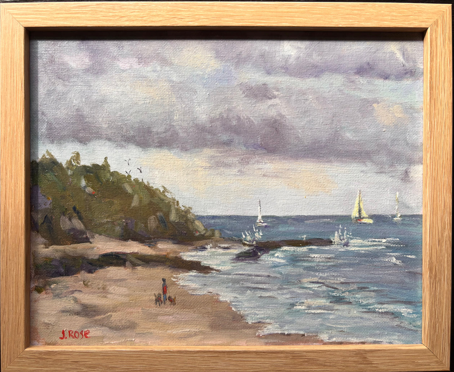 Storm over Mooloolaba| Oil painting | Impressionist | JudithRoseArt | collector | Australian Artist