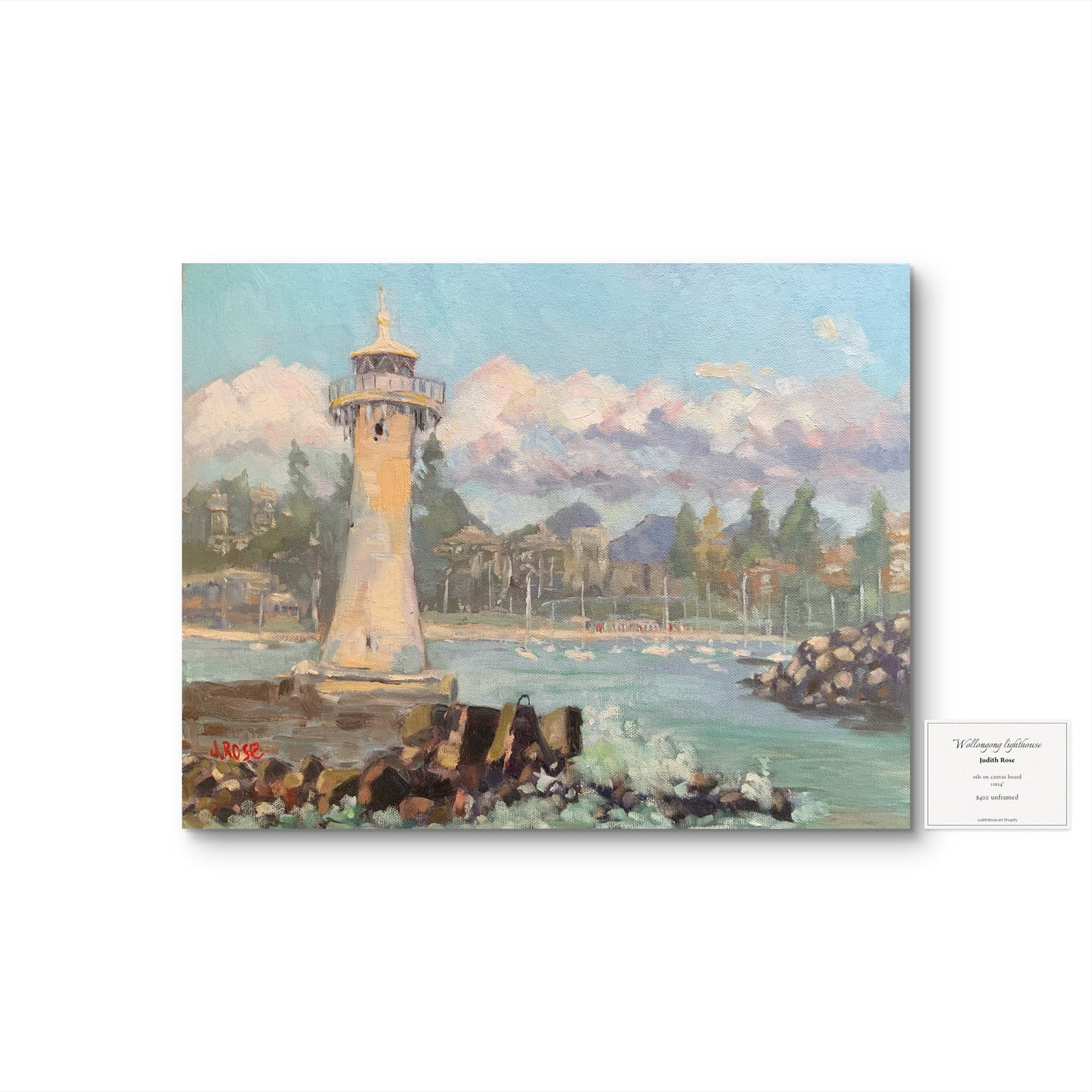 Wollongong Lighthouse | Oil painting | Impressionist | JudithRoseArt | collector | Australian Artist