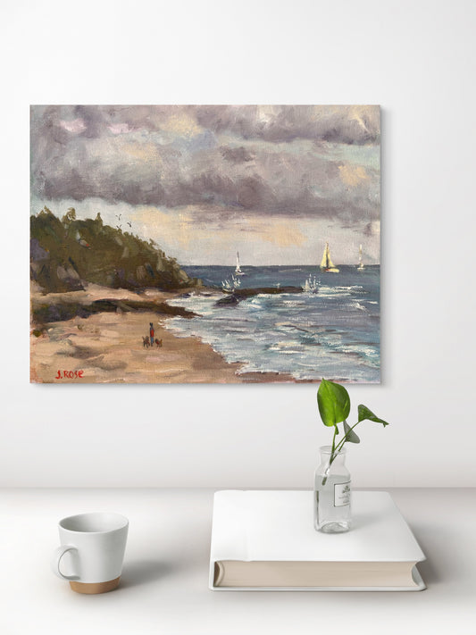 Storm over Mooloolaba| Sunshine Coast|Oil painting | Impressionist | JudithRoseArt | collector | Australian Artist