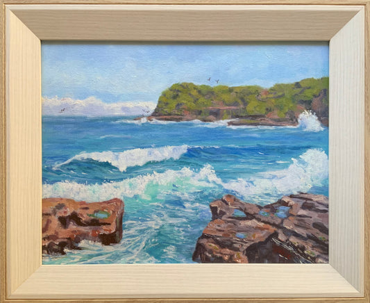 Beach Rocks|Frazer Beach NSW Coastal| Oil painting | Impressionist | JudithRoseArt | collector |Australian Artist