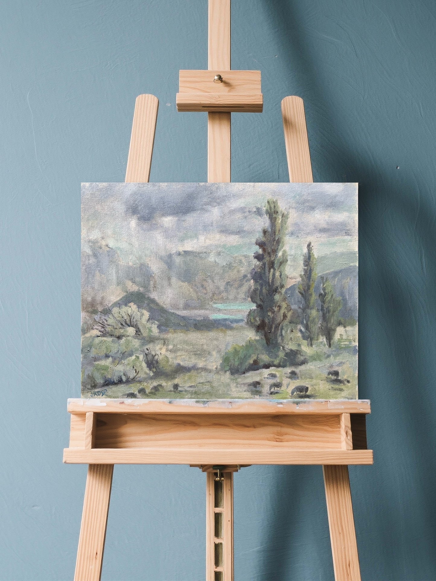 Rain over the mountain range| Tonal Study| Oil painting | Impressionist | JudithRoseArt | collector