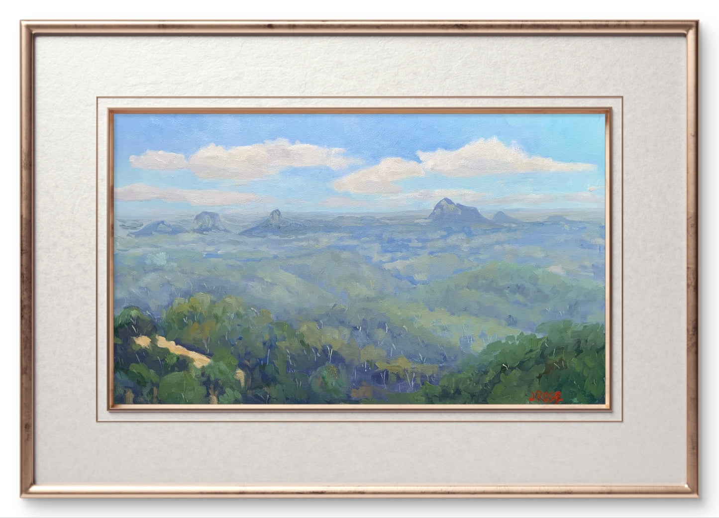 The Glasshouses from Maleny | Sunshine Coast | Oil painting | Impressionist | JudithRoseArt | collector | Australian Artist