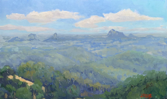 The Glasshouses from Maleny | Sunshine Coast | Oil painting | Impressionist | JudithRoseArt | collector | Australian Artist