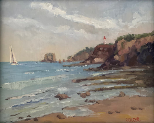 Splitrock Lighthouse Airley's Inlet | Oil painting | Impressionist | JudithRoseArt | collector | Australian Artist