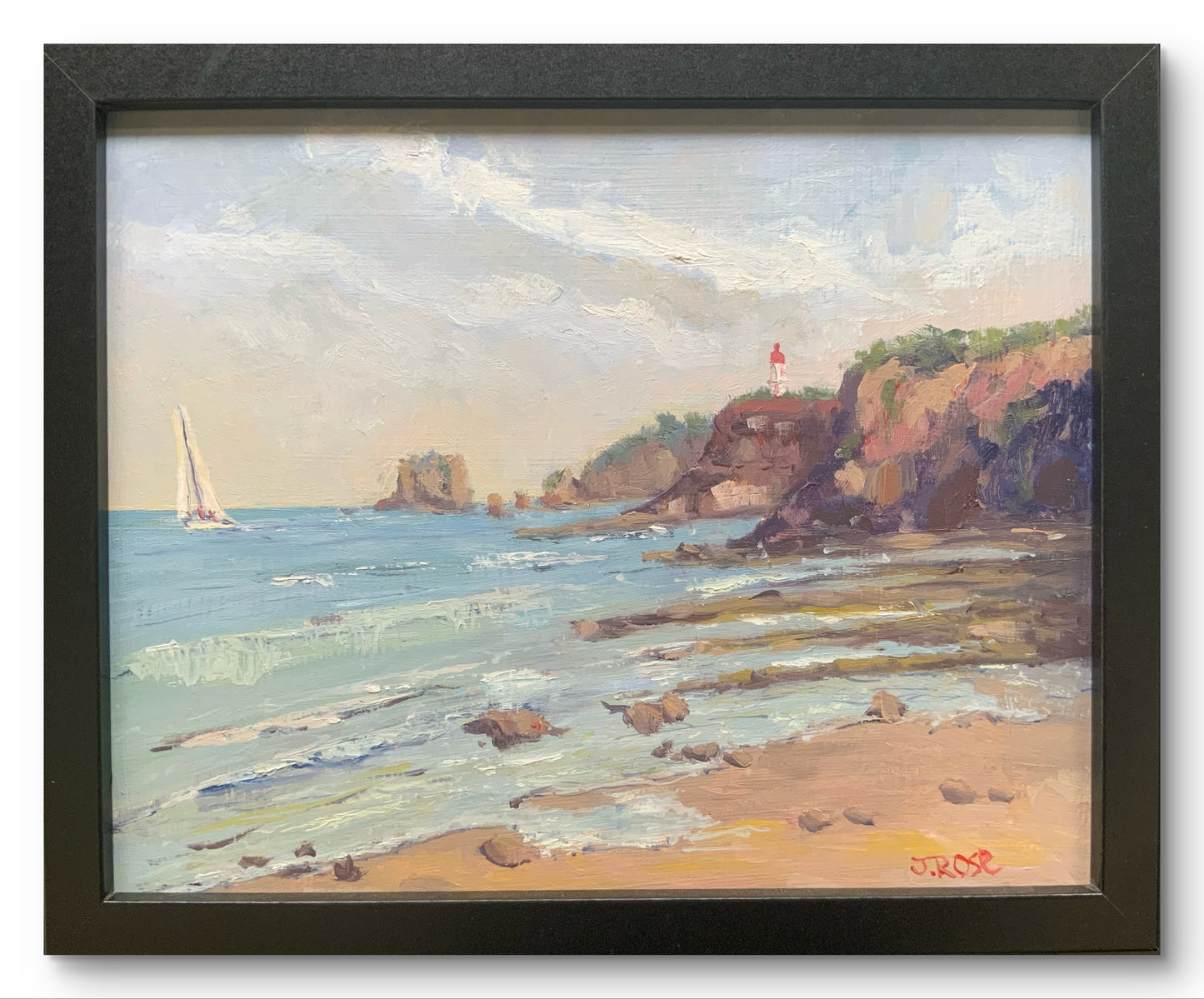 Splitrock Lighthouse Airley's Inlet | Oil painting | Impressionist | JudithRoseArt | collector | Australian Artist