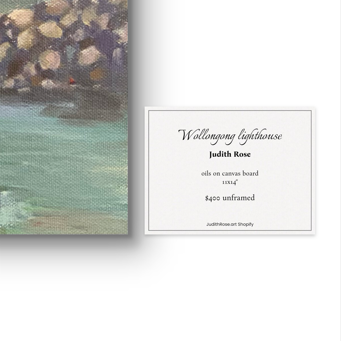 Wollongong Lighthouse | Oil painting | Impressionist | JudithRoseArt | collector | Australian Artist