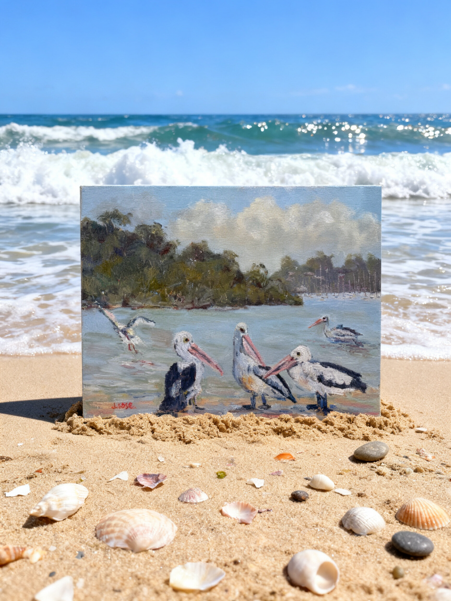 Pelican Twist | Impressionist Oil Painting | Judith Rose Art