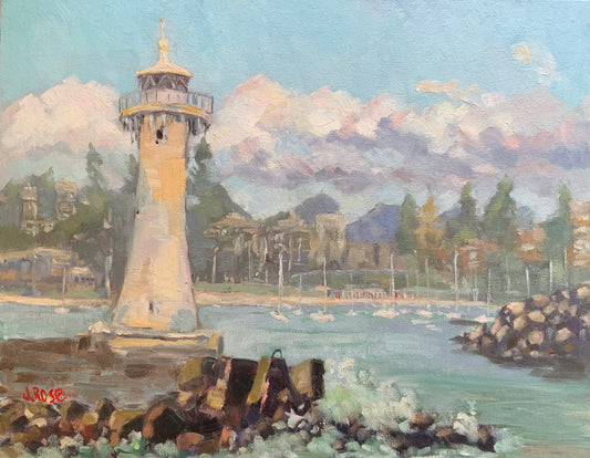Wollongong Lighthouse | Oil painting | Impressionist | JudithRoseArt | collector | Australian Artist