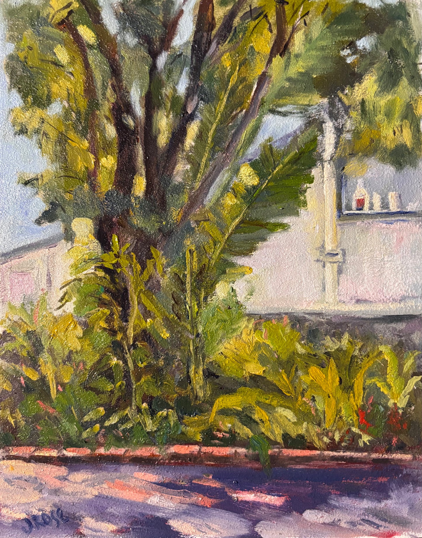 SOLD|The window in the laneway | Oil painting | Impressionist | JudithRoseArt | collector | Australian Artist